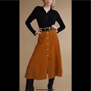 Zara corduroy midi skirt